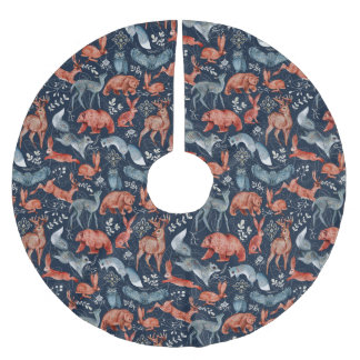 Scandinavisch Folk Woodland Dieren Inpakpapier Kerstboom Rok