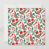Scandinavisch Folkart Pattern met Birds Kerstmis Kaart (Achterkant)