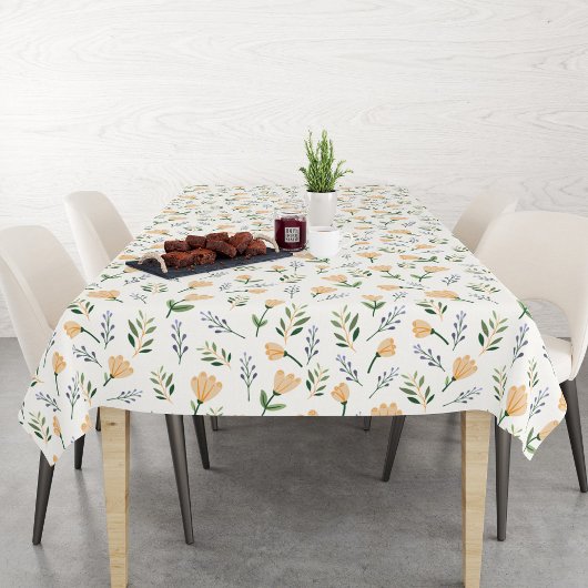 Scandinavisch Geel Bloemtafelkleed Tafelkleed