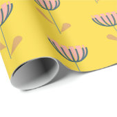 Scandinavisch geel modern folkpatroon cadeaupapier (Rol Hoek)