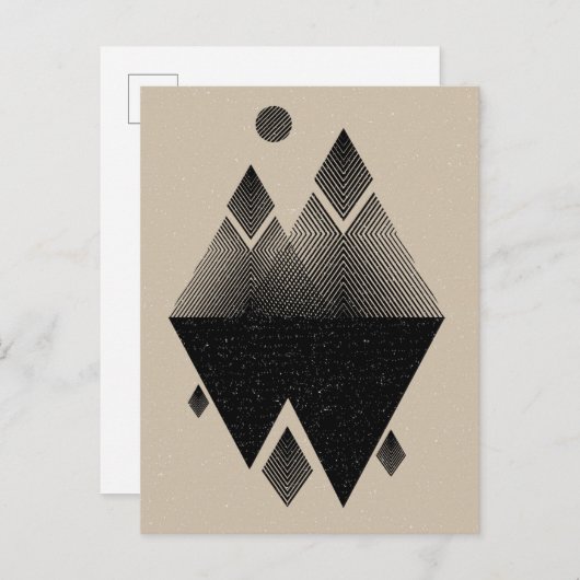 Scandinavisch geïnspireerd driehoeksontwerp briefkaart (Voorkant / Achterkant)