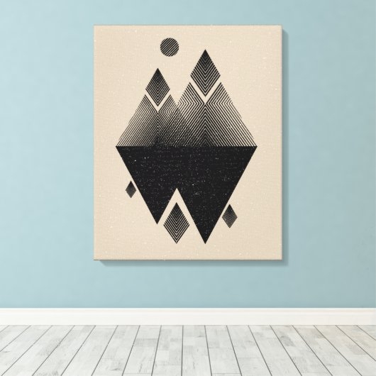 Scandinavisch geïnspireerd driehoeksontwerp canvas afdruk (Insitu (Houten vloer))