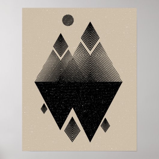 Scandinavisch geïnspireerd driehoeksontwerp poster (Voorkant)