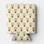 Scandinavisch geïnspireerd Oranje Floral Pattern Blikjeskoeler (Achterkant)