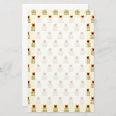 Scandinavisch geïnspireerd Oranje Floral Pattern Briefpapier (Voorkant / Achterkant)