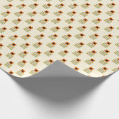 Scandinavisch geïnspireerd Oranje Floral Pattern Cadeaupapier (Hoek)
