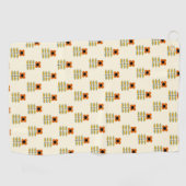 Scandinavisch geïnspireerd Oranje Floral Pattern Golfhanddoek (Horizontaal)