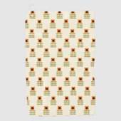 Scandinavisch geïnspireerd Oranje Floral Pattern Golfhanddoek (Voorkant)
