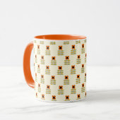 Scandinavisch geïnspireerd Oranje Floral Pattern Mok (Voorkant links)