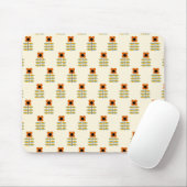 Scandinavisch geïnspireerd Oranje Floral Pattern Muismat (Met muis)