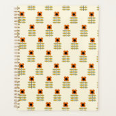 Scandinavisch geïnspireerd Oranje Floral Pattern Planner (Voorkant)