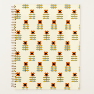 Scandinavisch geïnspireerd Oranje Floral Pattern Planner