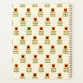 Scandinavisch geïnspireerd Oranje Floral Pattern Planner (Achterkant)