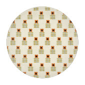 Scandinavisch geïnspireerd Oranje Floral Pattern Snijplank (Voorkant)