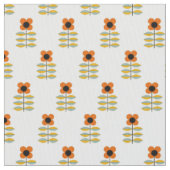 Scandinavisch geïnspireerd Oranje Floral Pattern Stof (Close Up)