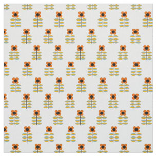 Scandinavisch geïnspireerd Oranje Floral Pattern Stof