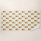 Scandinavisch geïnspireerd Oranje Floral Pattern Strandlaken (Voorkant)