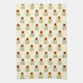 Scandinavisch geïnspireerd Oranje Floral Pattern Theedoek (Verticaal)