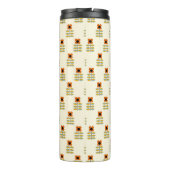Scandinavisch geïnspireerd Oranje Floral Pattern Thermosbeker (Achterkant)