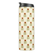 Scandinavisch geïnspireerd Oranje Floral Pattern Thermosbeker (Geroteerd rechts)