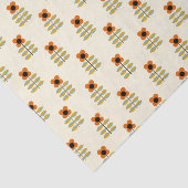 Scandinavisch geïnspireerd Oranje Floral Pattern Tissuepapier (Detail)
