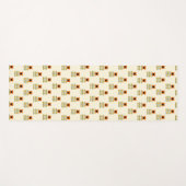 Scandinavisch geïnspireerd Oranje Floral Pattern Yogamat (Voorkant (horizontaal))