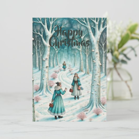 Scandinavisch geïnspireerd Winter Wonderland. bewe Kaart (Staand voorkant)