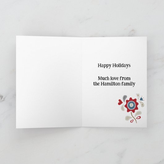 Scandinavisch geïnspireerde kerstkaart. Hygge Bewe Feestdagen Kaart (Binnen)