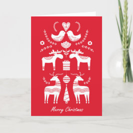 Scandinavisch geïnspireerde kerstkaart. Hygge Bewe Feestdagen Kaart