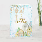 Scandinavisch geïnspireerde kerstkaart. Hygge Bewe Feestdagen Kaart (Voorkant)