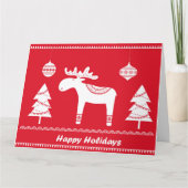 Scandinavisch geïnspireerde vakantiepas. Bewerkbar Bedankkaart (Voorkant)