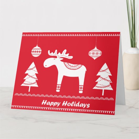 Scandinavisch geïnspireerde vakantiepas. Bewerkbar Bedankkaart (Voorkant)