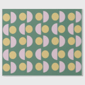 Scandinavisch geometric Floral Pattern in Green Cadeaupapier (Vlak)