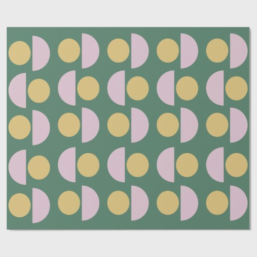 Scandinavisch geometric Floral Pattern in Green Cadeaupapier (Vlak)