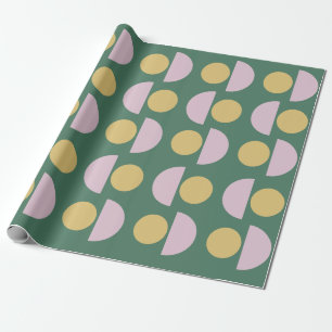 Scandinavisch geometric Floral Pattern in Green Cadeaupapier