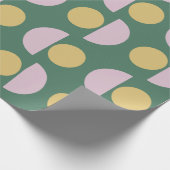 Scandinavisch geometric Floral Pattern in Green Cadeaupapier (Hoek)