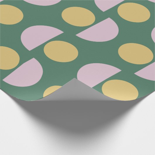 Scandinavisch geometric Floral Pattern in Green Cadeaupapier (Hoek)