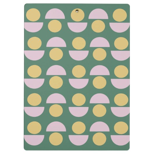 Scandinavisch geometric Floral Pattern in Green Klembord (Achterkant)