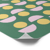 Scandinavisch geometric Floral Pattern in Green Poster (Hoek)