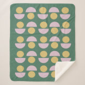 Scandinavisch geometric Floral Pattern in Green Sherpa Deken (Voorkant)