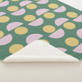 Scandinavisch geometric Floral Pattern in Green Sherpa Deken (3/4)