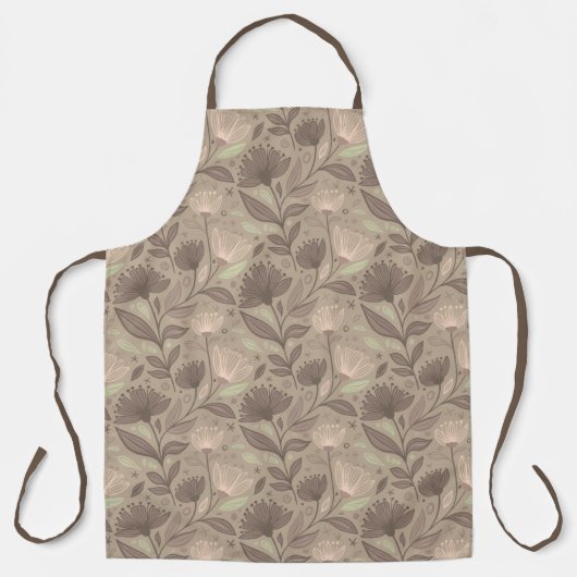 Scandinavisch geometrisch bloemmotief schort (Voorkant)