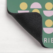 Scandinavisch geometrisch groen gebloemd gepersona muismat (Hoek)