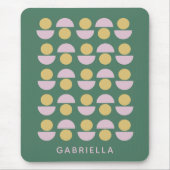 Scandinavisch geometrisch groen gebloemd gepersona muismat (Voorkant)