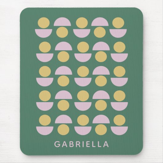 Scandinavisch geometrisch groen gebloemd gepersona muismat (Voorkant)