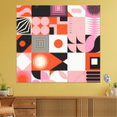 Scandinavisch geometrisch: kleurrijk kunstwerkpatr canvas afdruk (Insitu (Woonkamer))