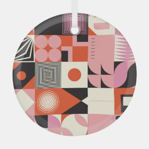 Scandinavisch geometrisch: kleurrijk kunstwerkpatr glas ornament