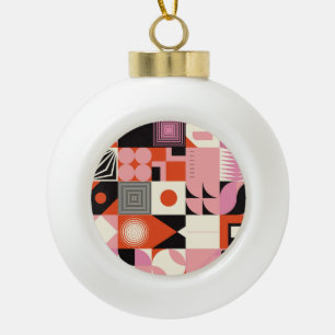 Scandinavisch geometrisch: kleurrijk kunstwerkpatr keramische bal ornament