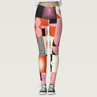 Scandinavisch geometrisch: kleurrijk kunstwerkpatr leggings