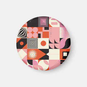 Scandinavisch geometrisch: kleurrijk kunstwerkpatr magneet